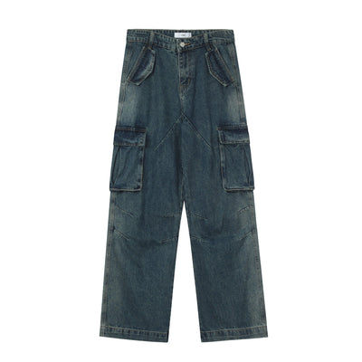 RT No. 11535 CARGO DENIM STRAIGHT JEANS