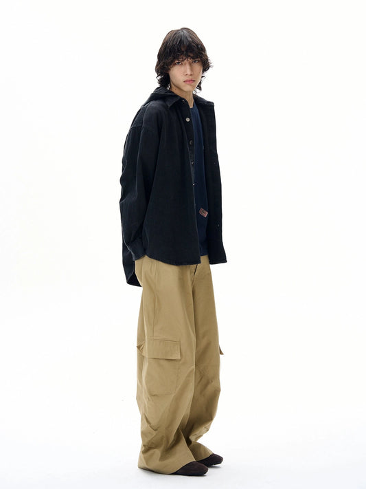 RT No. 31004 HOODED BUTTON-UP DENIM SHIRT