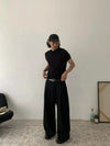 RT No. 18821 BLACK PLEATED SCIMITAR PANTS
