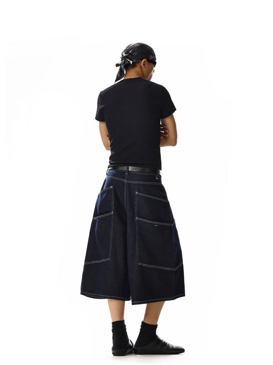 RT No. 18250 BLUE UTILITY WIDE SHORTS