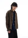 RT No. 25018 BROWN GRID BUTTON-UP SHIRT