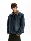 RT No. 40611 FLEECE COLLAR DENIM JACKET
