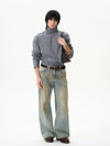 RT No. 12074 MUD BLUE DENIM STRAIGHT JEANS