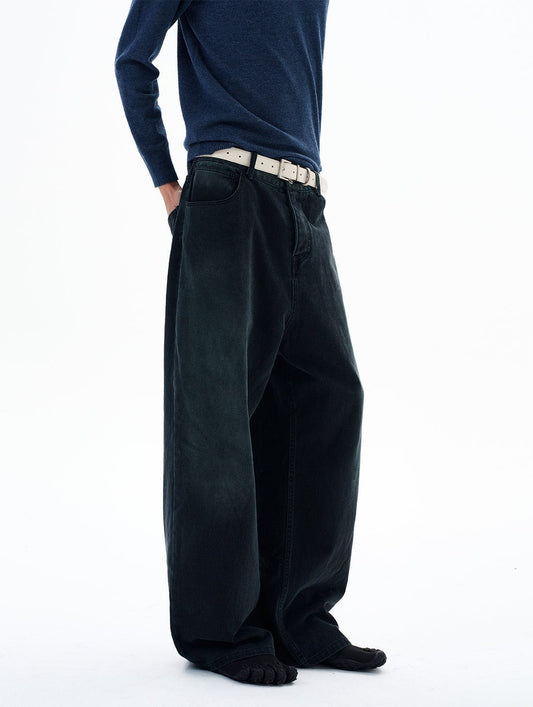 RT No. 29029 WASHED DENIM BAGGY STRAIGHT JEANS