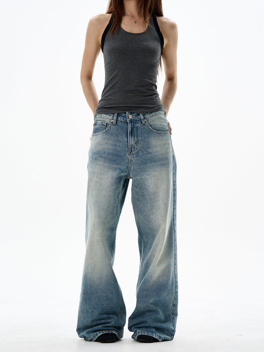 RT No. 12685 WASHED BLUE DENIM STRAIGHT JEANS