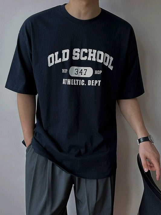 RT No. 18265 BLUE LETTERED OLD SCHOOL SHORT SLEEVE