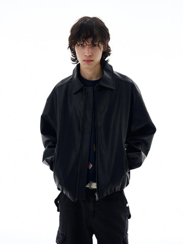 RT No. 25039 ROGUE BLACK ZIPPER LEATHER JACKET