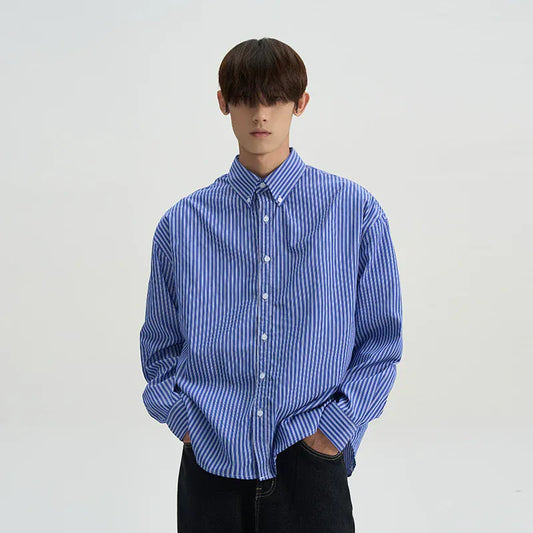 RT No. 40523 STRIPED BUTTON UP SHIRT