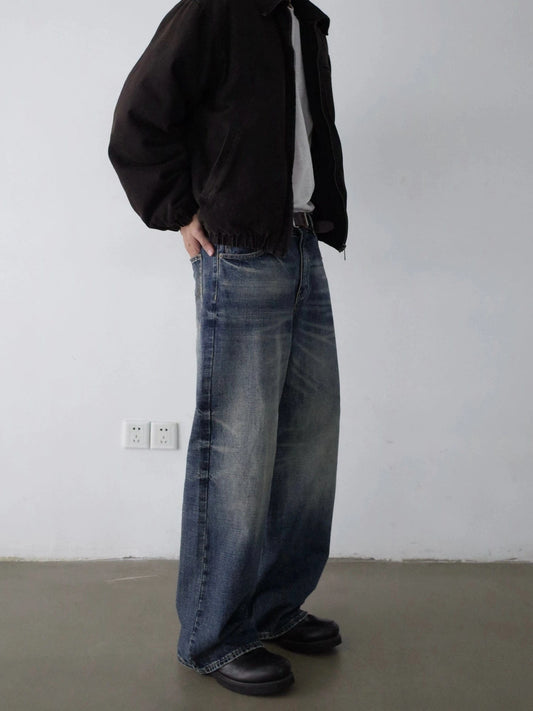RT No. 32065 WHISKER WASH DENIM STRAIGHT JEANS