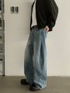 RT No. 18877 WASHED BLUE DENIM STRAIGHT JEANS