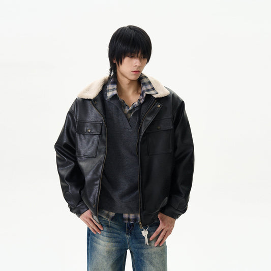 RT No. 12073 FLEECE COLLAR LEATHER PILOT JK