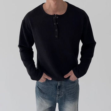 RT No. 13015 KNIT HENRY COLLAR LONGSLEEVE