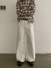 RT No. 18865 CREAM SCIMITAR STRAIGHT PANTS