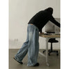 RT No. 18761 WASHED BLUE BAGGY STRAIGHT DENIM JEANS