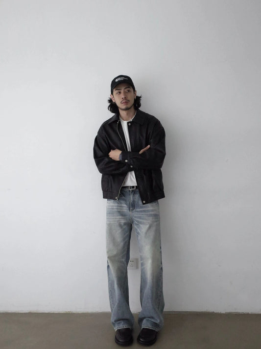 RT No. 32064 WHISKER WASH DENIM STRAIGHT JEANS