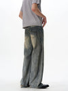 RT No. 18041 WASHED BLUE DENIM STRAIGHT JEANS