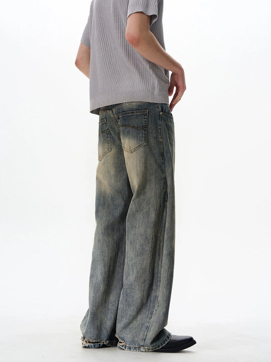 RT No. 18041 WASHED BLUE DENIM STRAIGHT JEANS