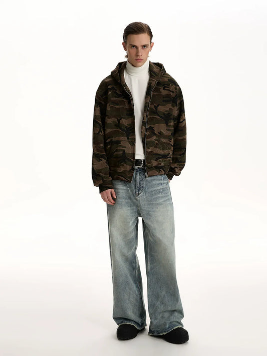 RT No. 50236 CAMO ZIPPER HOODIE