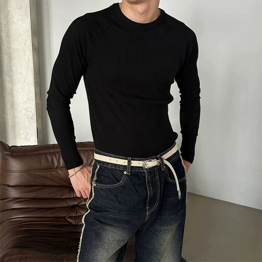 RT No. 13034 BLACK SLIM KNIT LONGSLEEVE