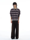 RT No. 25064 KNITWEAR STRIPE POLO SWEATER