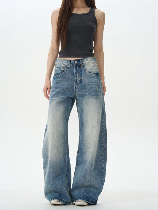 RT No. 12420 WASHED BLUE DENIM STRAIGHT JEANS