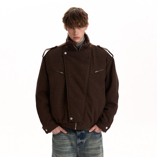 RT No. 58023 WOOLEN TRENCH FUR COLLAR JACKET