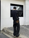 RT No. 18020 KANAGAWA BLACK DENIM STRAIGHT JEANS