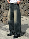 RT No. 18183 WASHED BLUE DENIM STRAIGHT JEANS