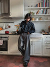 RT No. 32074 PLEATED WIDE STRAIGHT PANTS