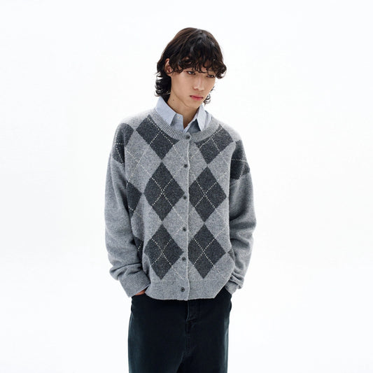 RT No. 29037 KNITWEAR DIAMOND CARDIGAN SWEATER
