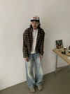 RT No. 18754 DISTRESSED GREEN PLAID SHIRT