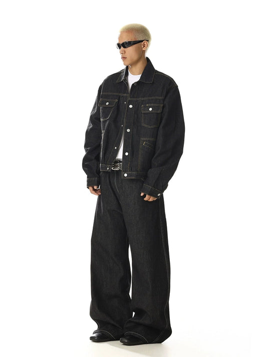 RT No. 28014 BLACK STITCH DENIM JK