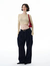RT No. 25040 RAW DENIM PLEATED WIDE STRAIGHT JEANS