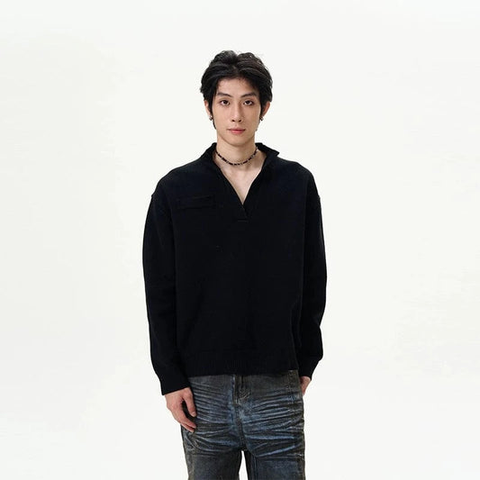 RT No. 18700 KNIT V-NECK COLLAR SWEATER