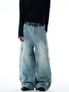 RT No. 32829 BAGGY SCIMITAR CARGO DENIM JEANS