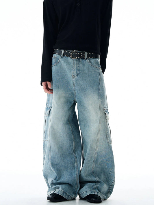 RT No. 32829 BAGGY SCIMITAR CARGO DENIM JEANS