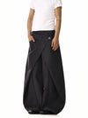 RT No. 18212 BLACK OPEN WIDE STRAIGHT PANTS
