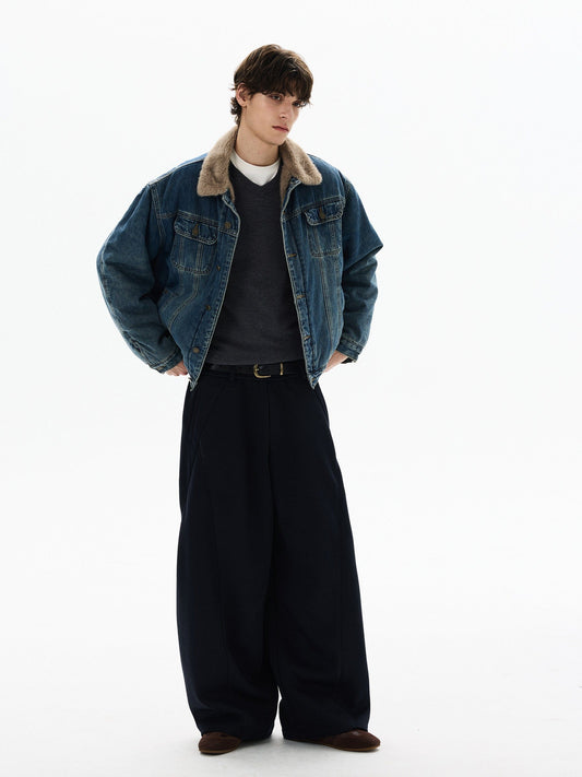 RT No. 50409 FUR COLLAR DENIM JACKET