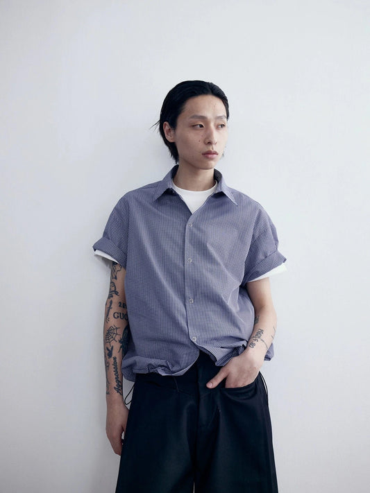 RT No. 18836 BLUE PLAID SHORT SLEEVE SHIRT