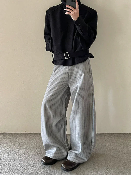 RT No. 50252 STRIPED STRAIGHT SUIT PANTS
