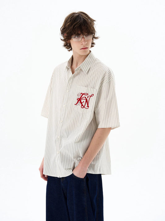 RT No. 18509 STRIPED BUTTON-UP SHORT SLEEVE