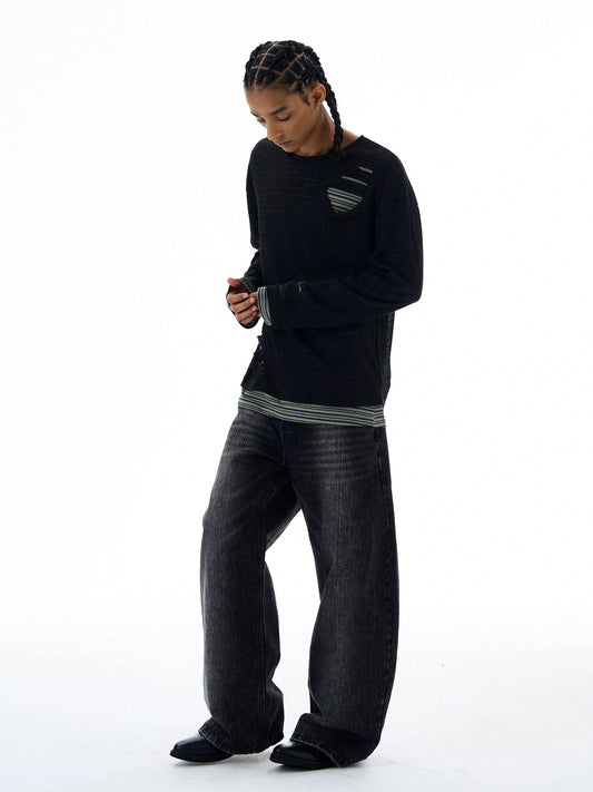 RT No. 19563 WASHED BLACK SCIMITAR JEANS
