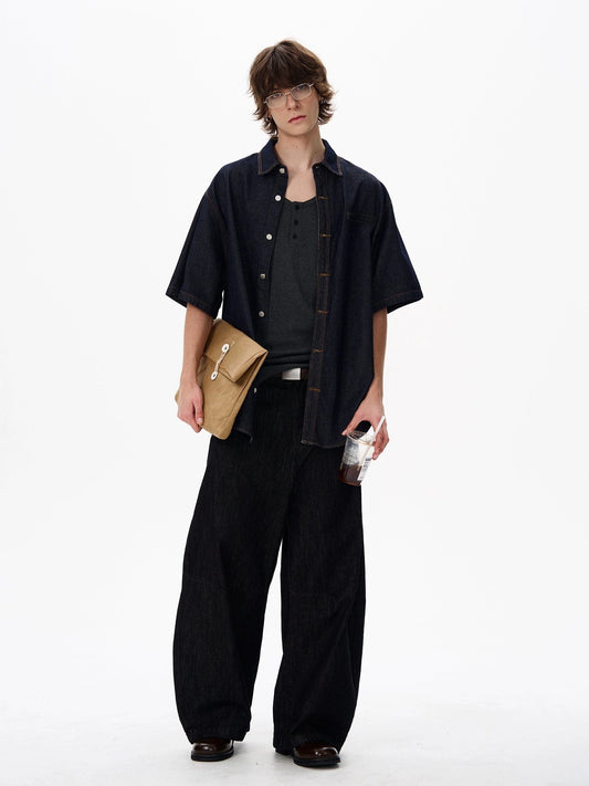 RT No. 18185 BLUE DENIM BUTTON-UP SHIRT