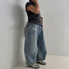 RT No. 19035 WASHED BAGGY STRAIGHT JEANS