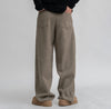 RT No. 12449 KHAKI PLEATED WIDE STRAIGHT PANTS