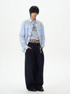 RT No. 12569 MIDNIGHT PURPLE PLEATED FOLDED STRAIGHT PANTS