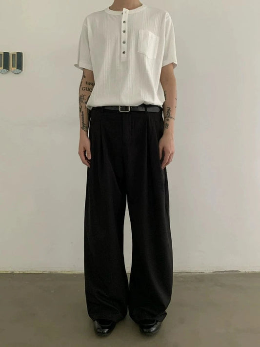 RT No. 18838 DOUBLE PLEATED CASUAL STRAIGHT PANTS