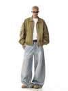 RT No. 32023 WHISKER WASH WIDE STRAIGHT JEANS