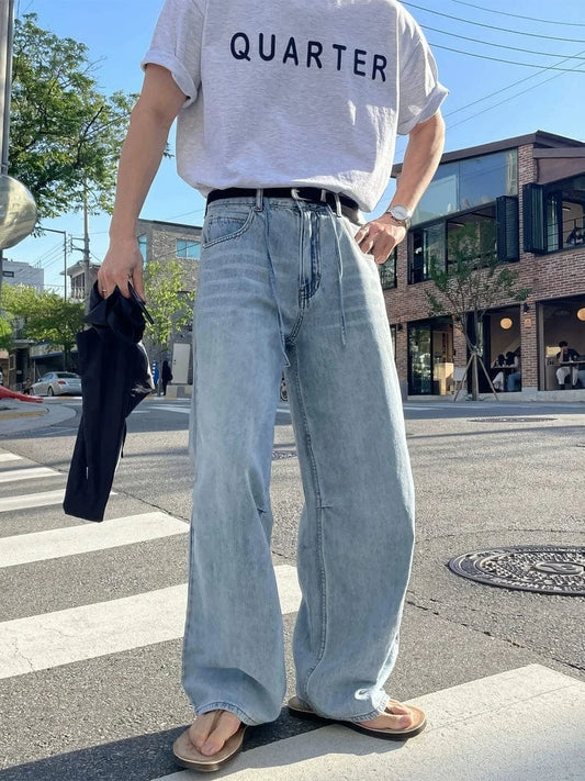 RT No. 19047 WHISKER WASHED WIDE STRAIGHT PANTS