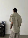 RT No. 19701 PLAID BUTTON-UP SHORT SLEEVE